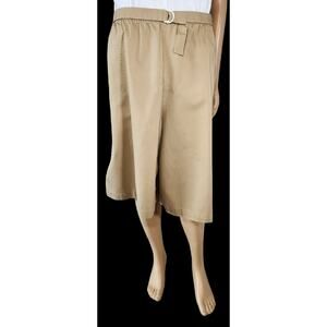 Vintage The Fox Collection Women's Wide Leg Shorts/Culottes Beige SIZE XL